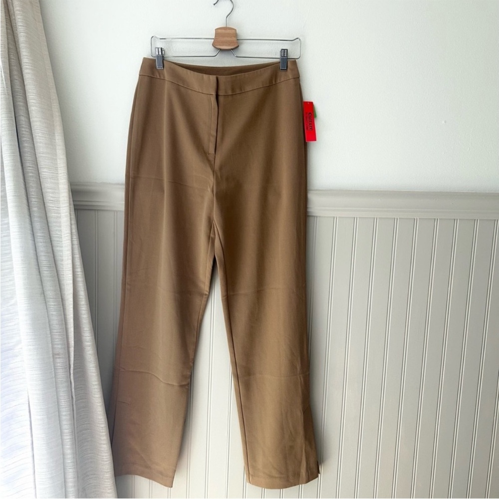 ⭐️ NEW Vintage Culture by Krazy Larry Tan Straight Leg Trousers Pants Size 10